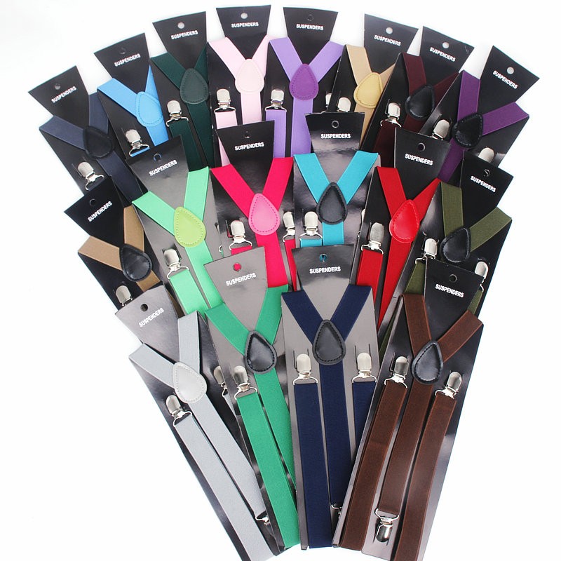 Suspenders Clip Men - Bretelles élastiques en cuir pour hommes