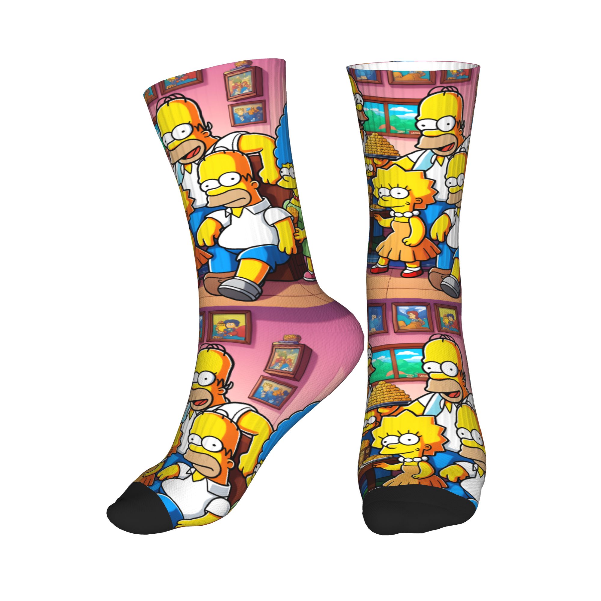 Men'S Fashion Youtube - Chaussettes amusantes S-Simpsons Family Feast Food