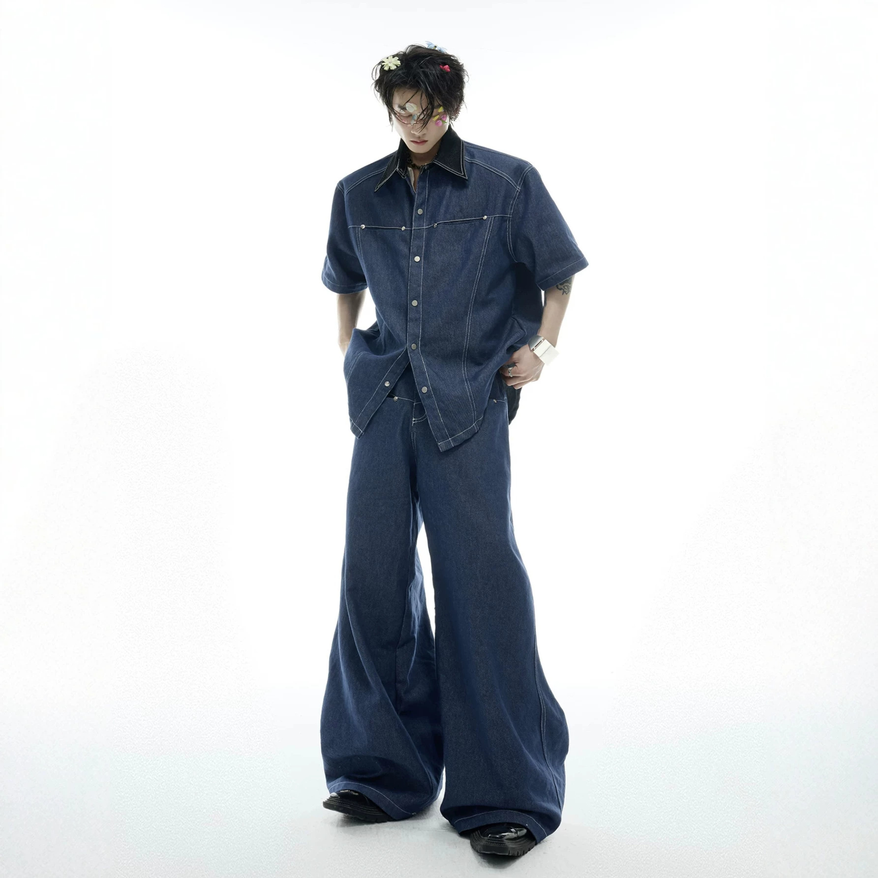 Men Fashion Jeans - Ensemble assorti en jean pour homme,