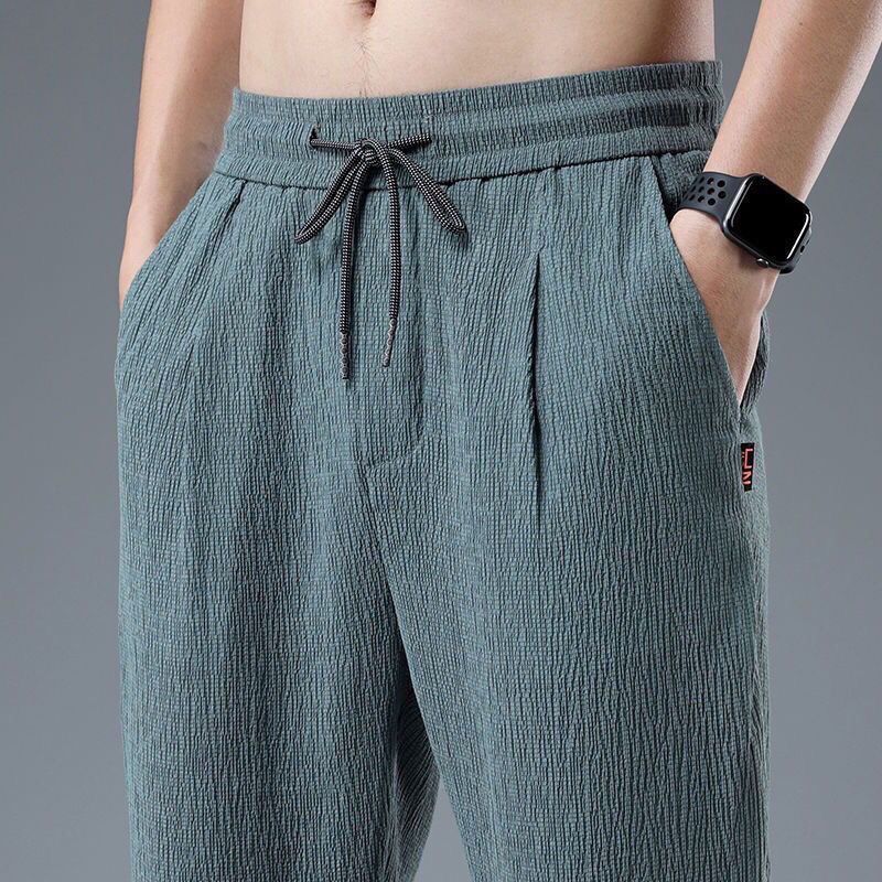 Chino Pants Men - Été glace soie homme survêtement lin