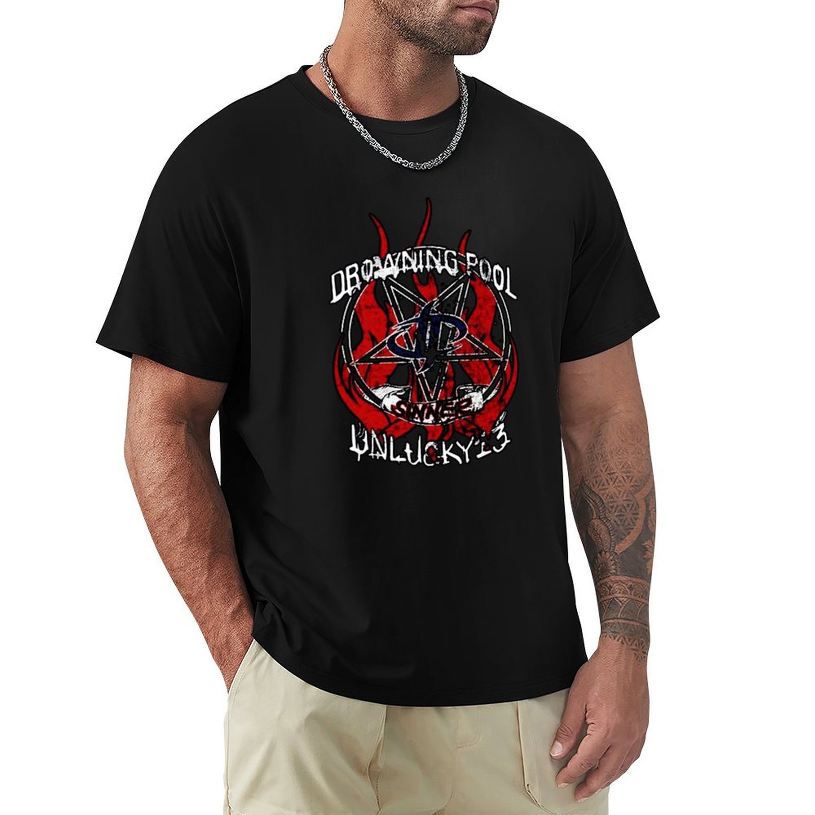 Men'S Fashion Genres - T-Shirt avec logo du groupe de