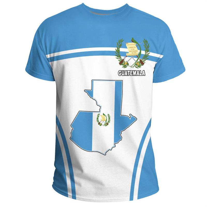 Men'S Fashion Guatemala - T-shirt imprimé en 3D de carte