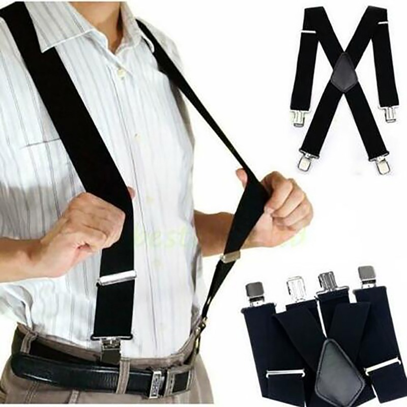 Suspenders Clip Men - Bretelles élastiques réglables pour hommes et
