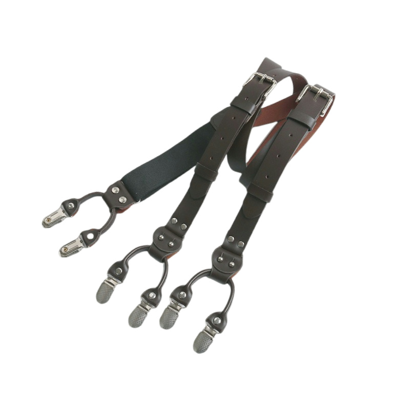 Bretelles élastiques en cuir p - Suspenders Clip Men avis et prix