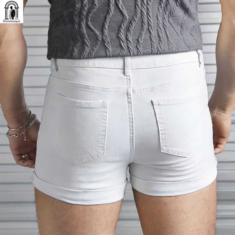 Shorts en jean blanc slim sexy - Men Fashion Jeans avis et prix