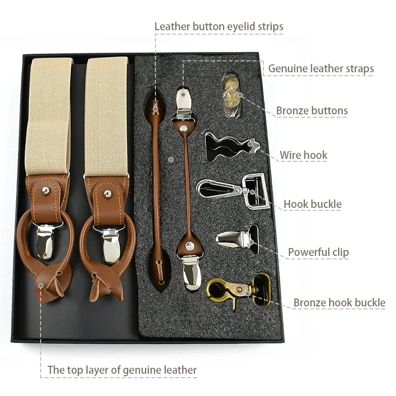 Deepeel 1 ensemble 3.5*125cm h - Suspenders Clip Men avis et prix
