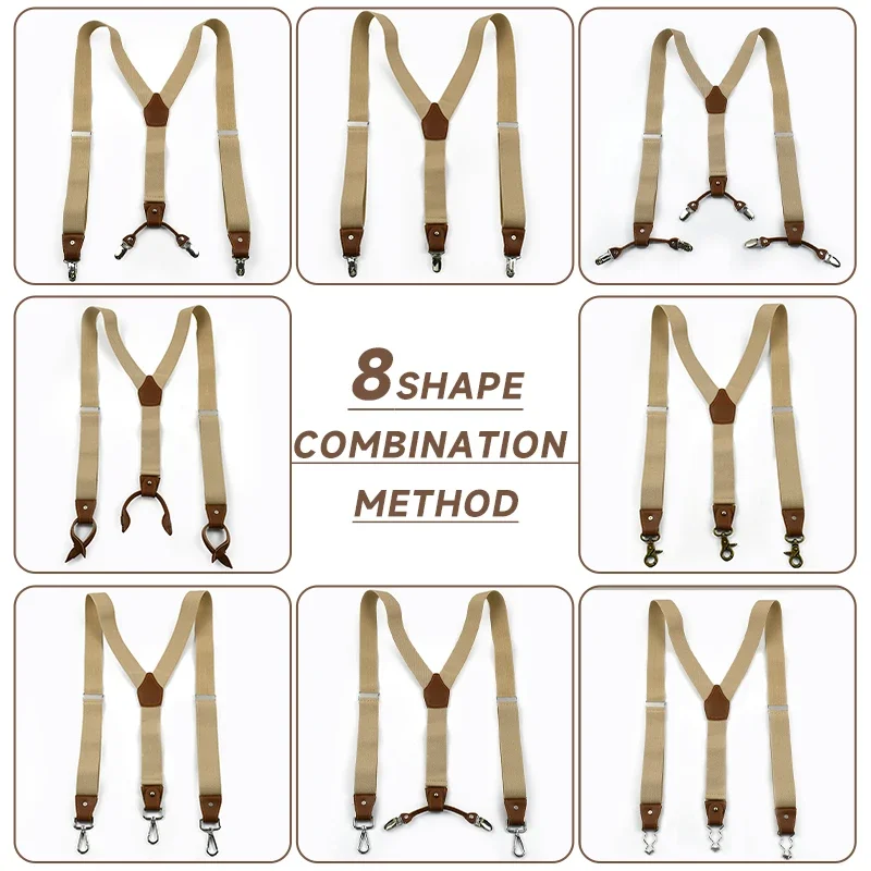 Deepeel 1 ensemble 3.5*125cm h - Suspenders Clip Men avis et prix