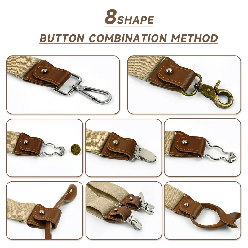 Deepeel 1 ensemble 3.5*125cm h - Suspenders Clip Men avis et prix