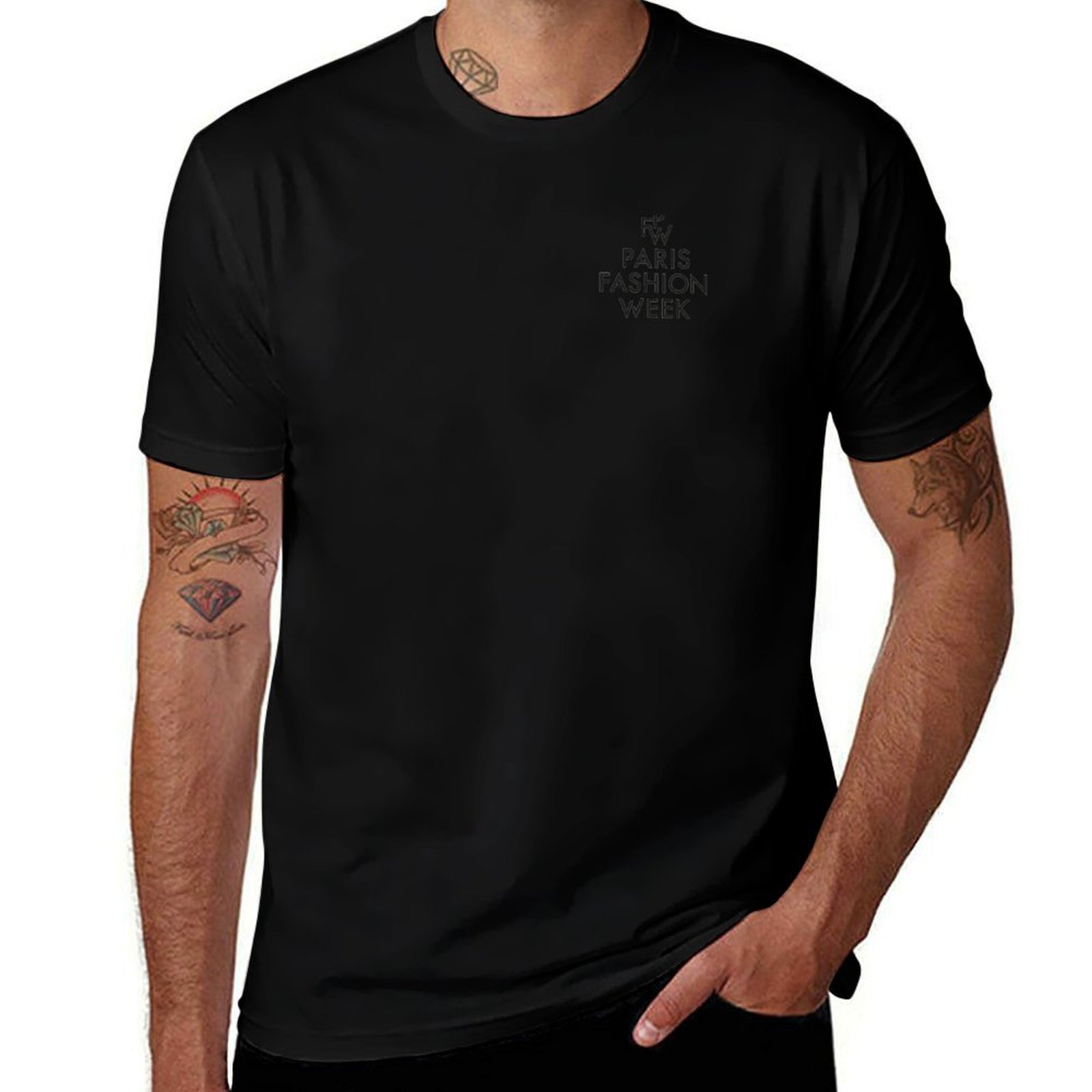 T-shirt basique uni à manches  - Men'S Paris Fashion Week avis et prix