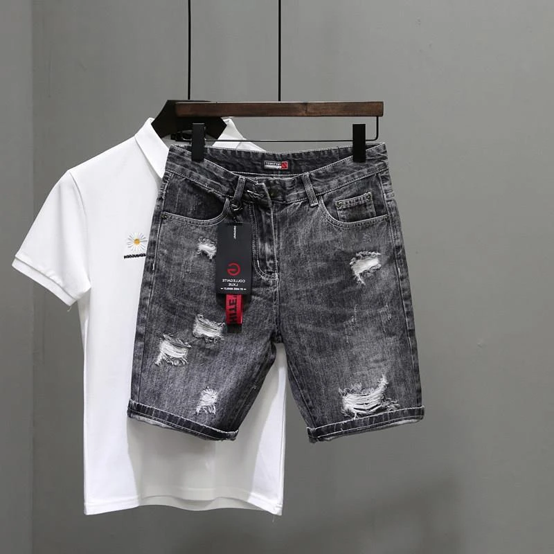 Short en jean déchiré extensib - Men Fashion Jeans avis et prix