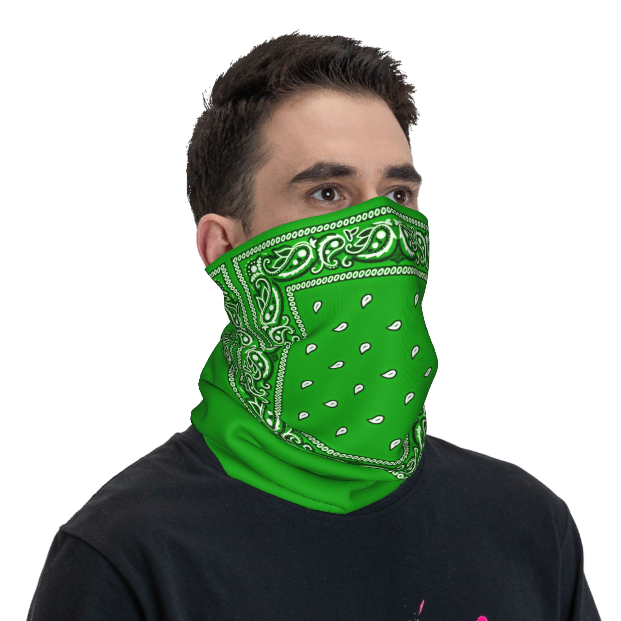 Bandana vert, masque de cyclis - Men'S Fashion Rings avis et prix