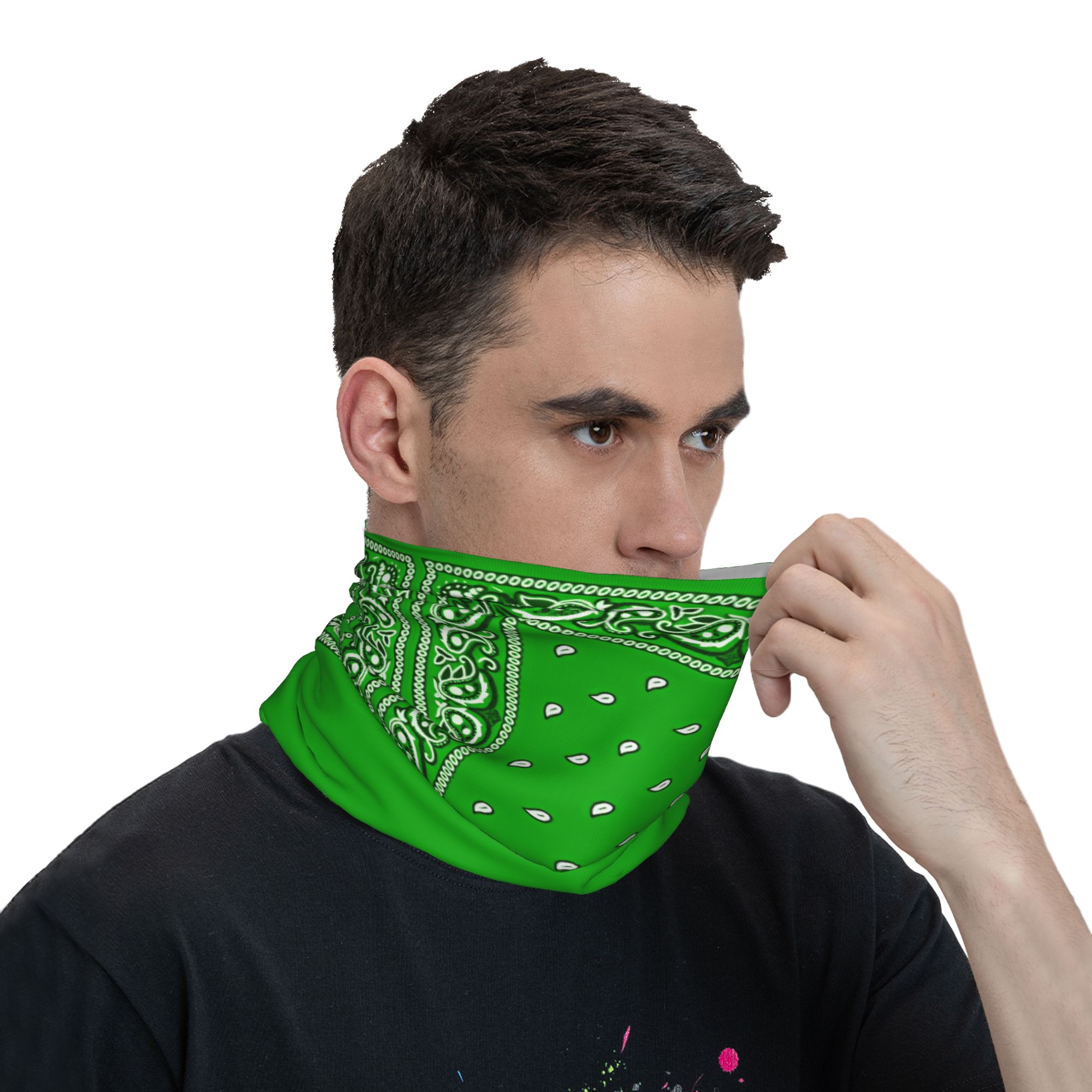 Bandana vert, masque de cyclis - Men'S Fashion Rings avis et prix